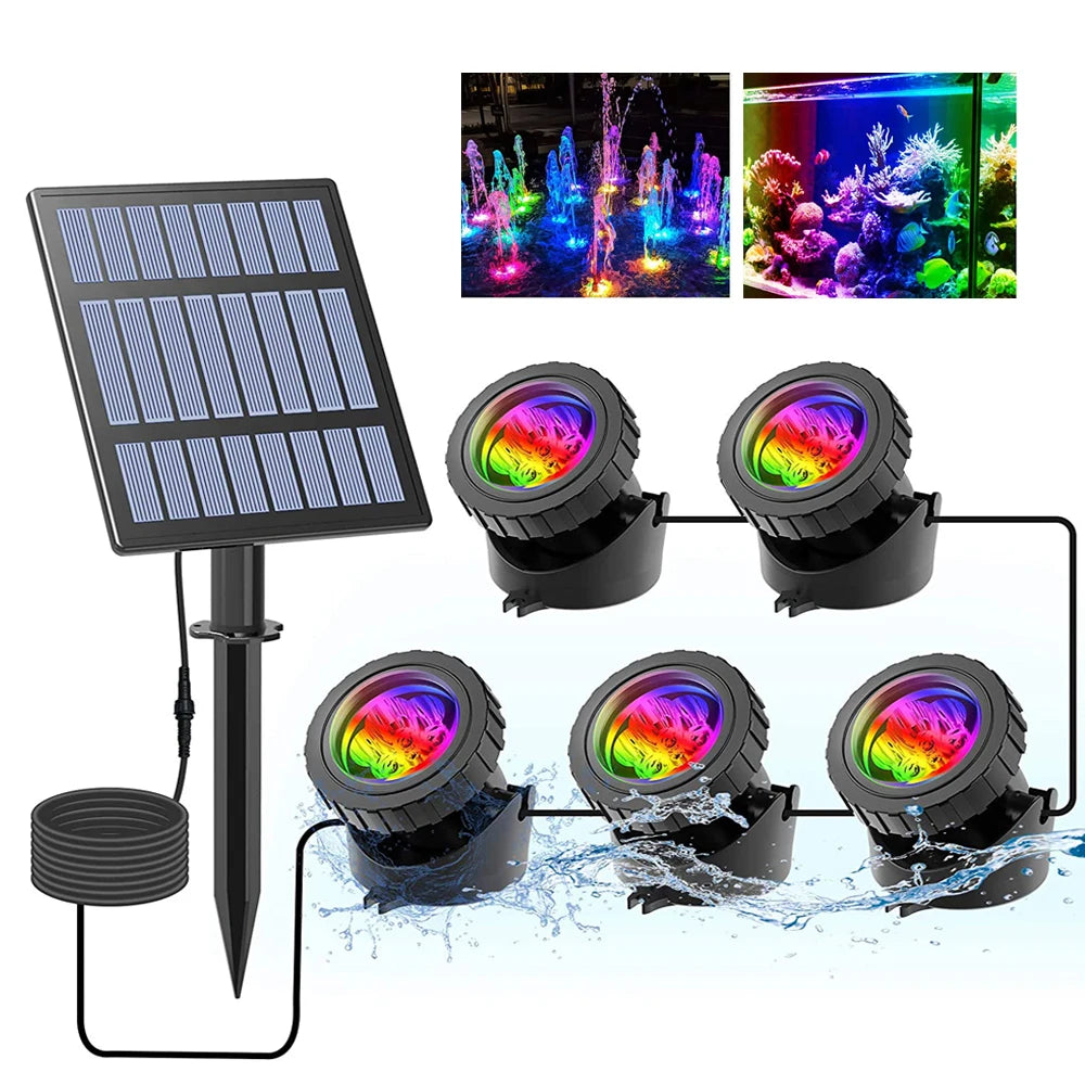 2/4/3/5 RGB Solar Light Outdoors IP68 Solar Lawn Light Pool Light Solar Power Light for Garden Path Decor Underwater Light