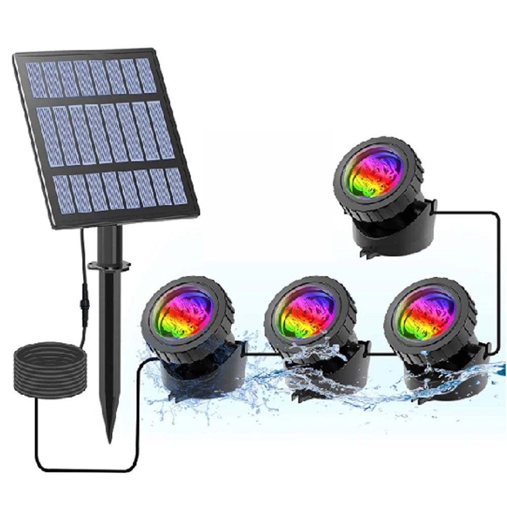 2/4/3/5 RGB Solar Light Outdoors IP68 Solar Lawn Light Pool Light Solar Power Light for Garden Path Decor Underwater Light