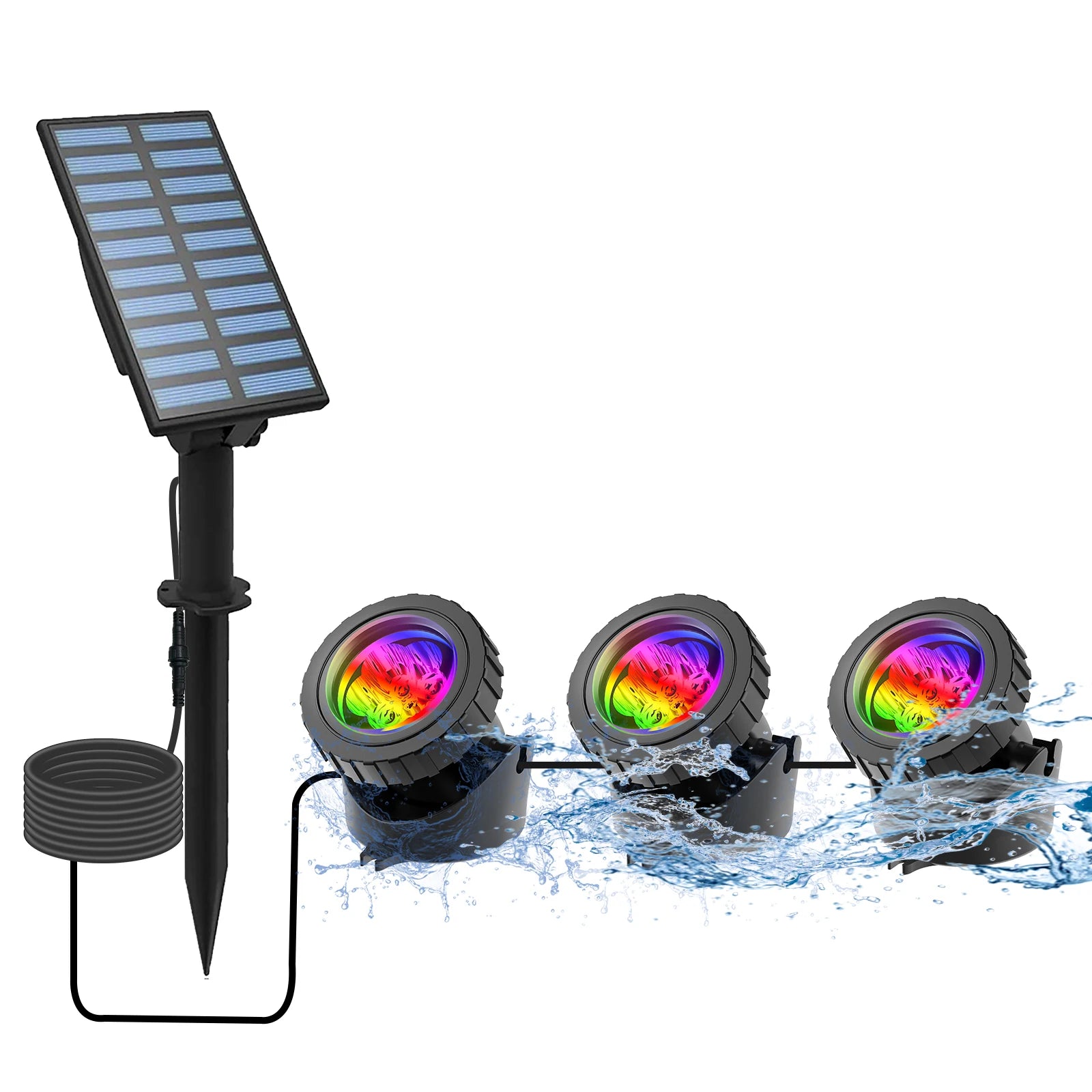 2/4/3/5 RGB Solar Light Outdoors IP68 Solar Lawn Light Pool Light Solar Power Light for Garden Path Decor Underwater Light