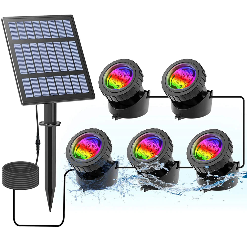 2/4/3/5 RGB Solar Light Outdoors IP68 Solar Lawn Light Pool Light Solar Power Light for Garden Path Decor Underwater Light