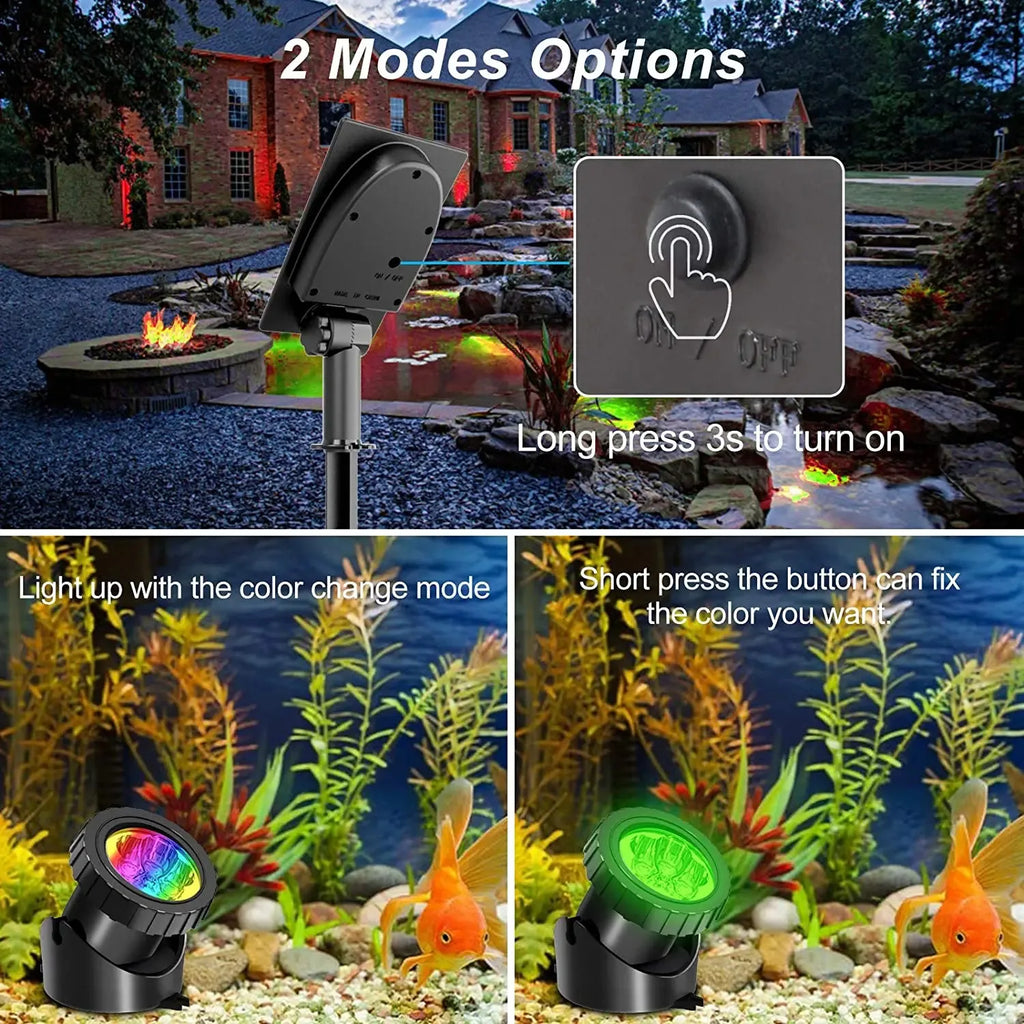 2/4/3/5 RGB Solar Light Outdoors IP68 Solar Lawn Light Pool Light Solar Power Light for Garden Path Decor Underwater Light
