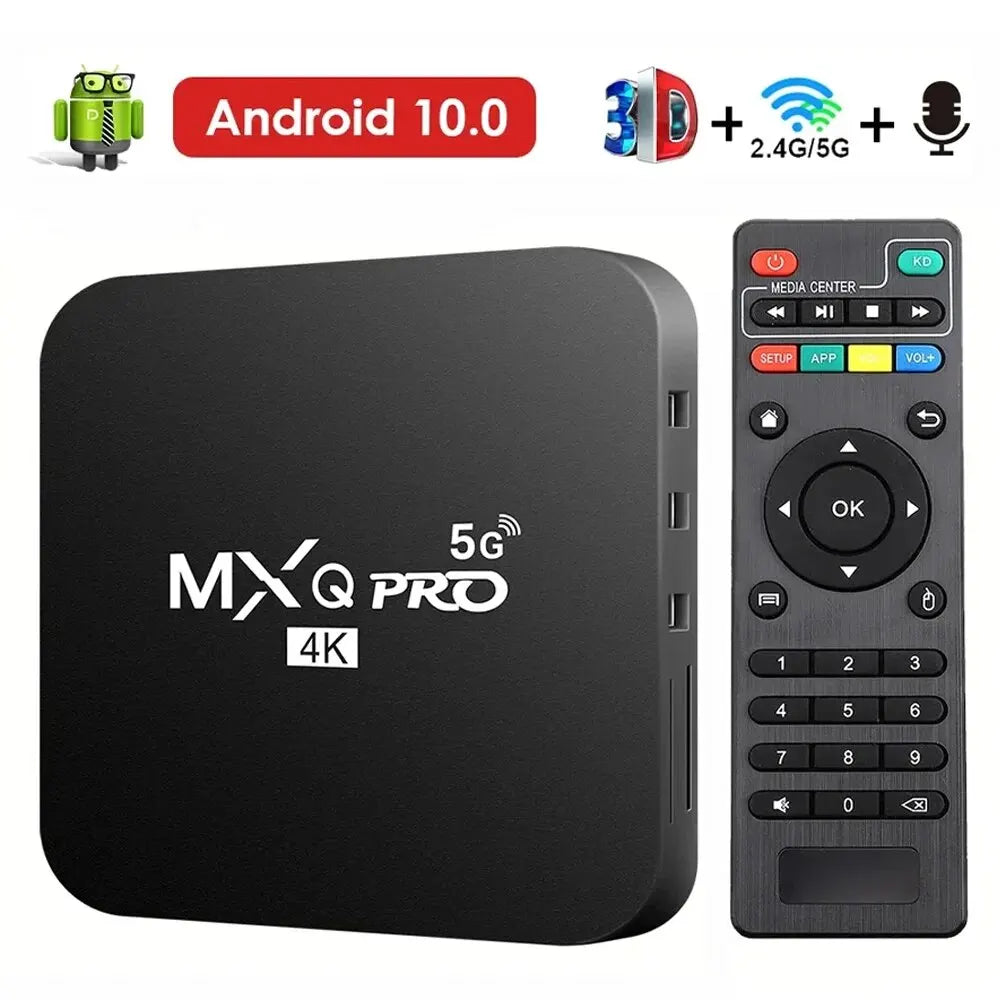 New Smart TV Box -PRO 4K HD Android 10.0 Smart TV Box 2.4/5G Dual-Wifi 3D Video Media Player Home Theater TV Set-Top Box